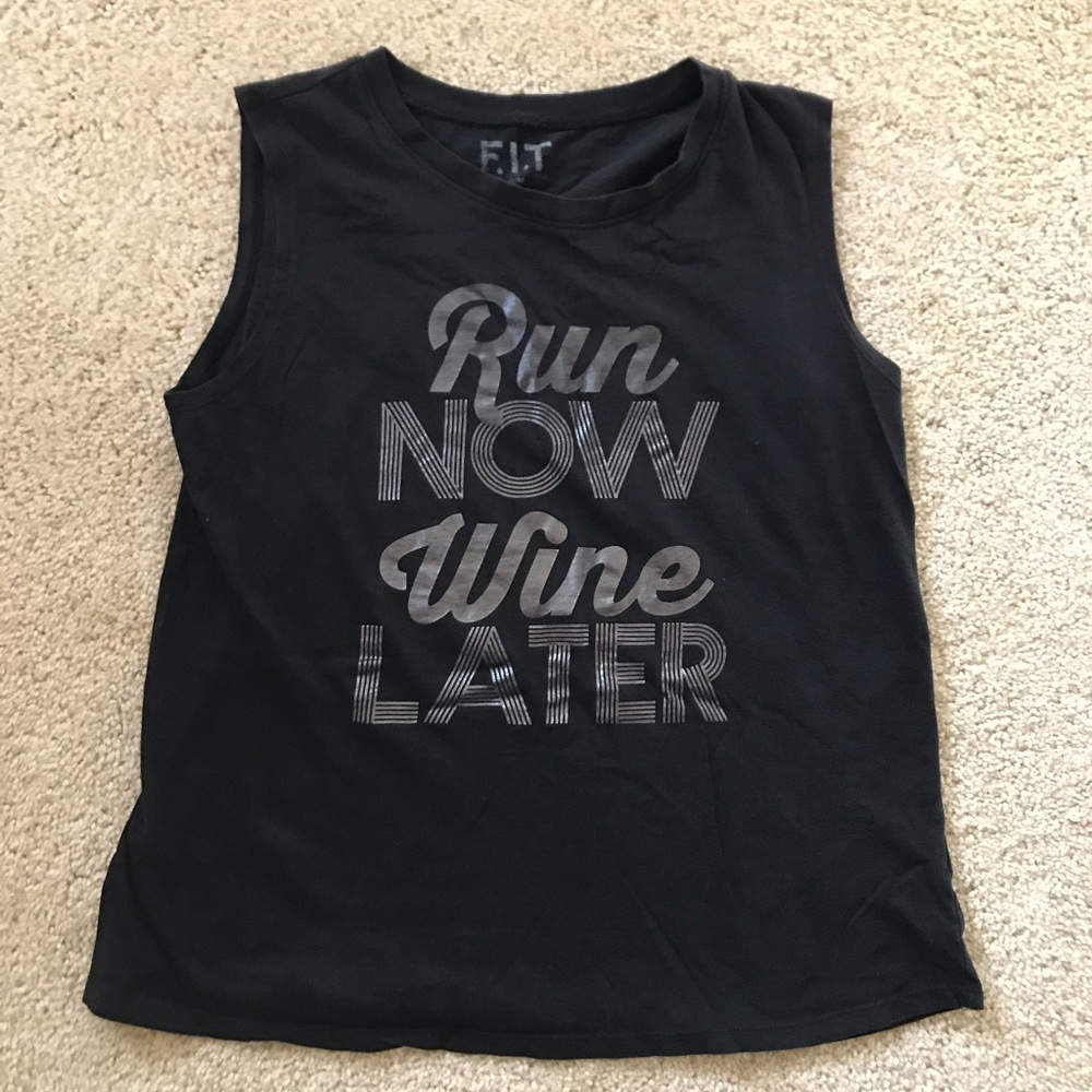 RUN NOW, WINE LATER Black Tank